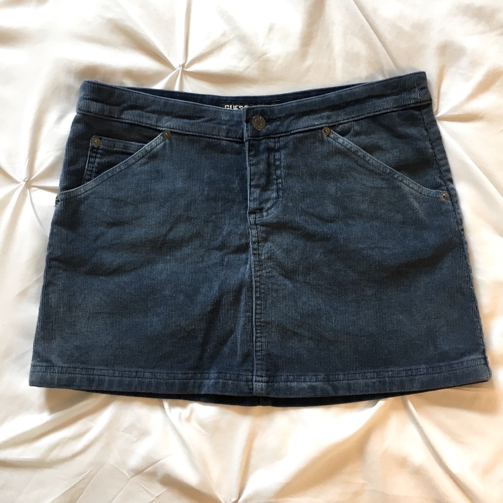Vintage 2000’s Guess Blue Corduroy Skirt